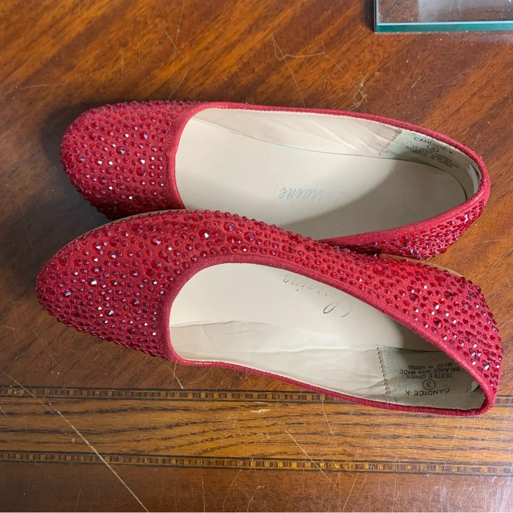 Lauren Lorraine Candace Shiny Jeweled Flats
